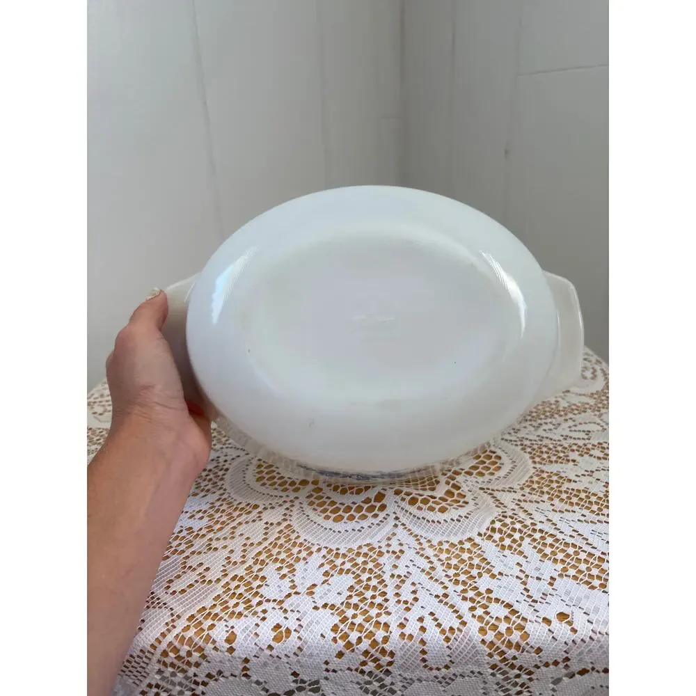 Vintage Fire King “Blue Cornflower” Oval Casserole Dish